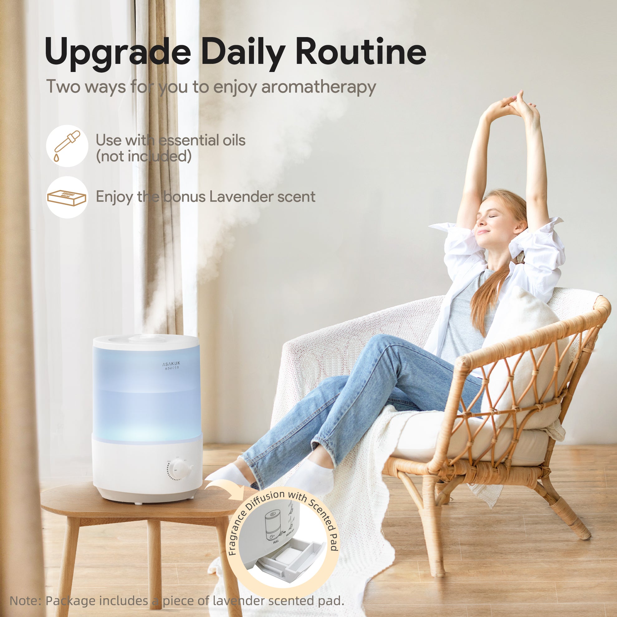 MOCO 3L Ultrasonic Cool Mist Humidifier
