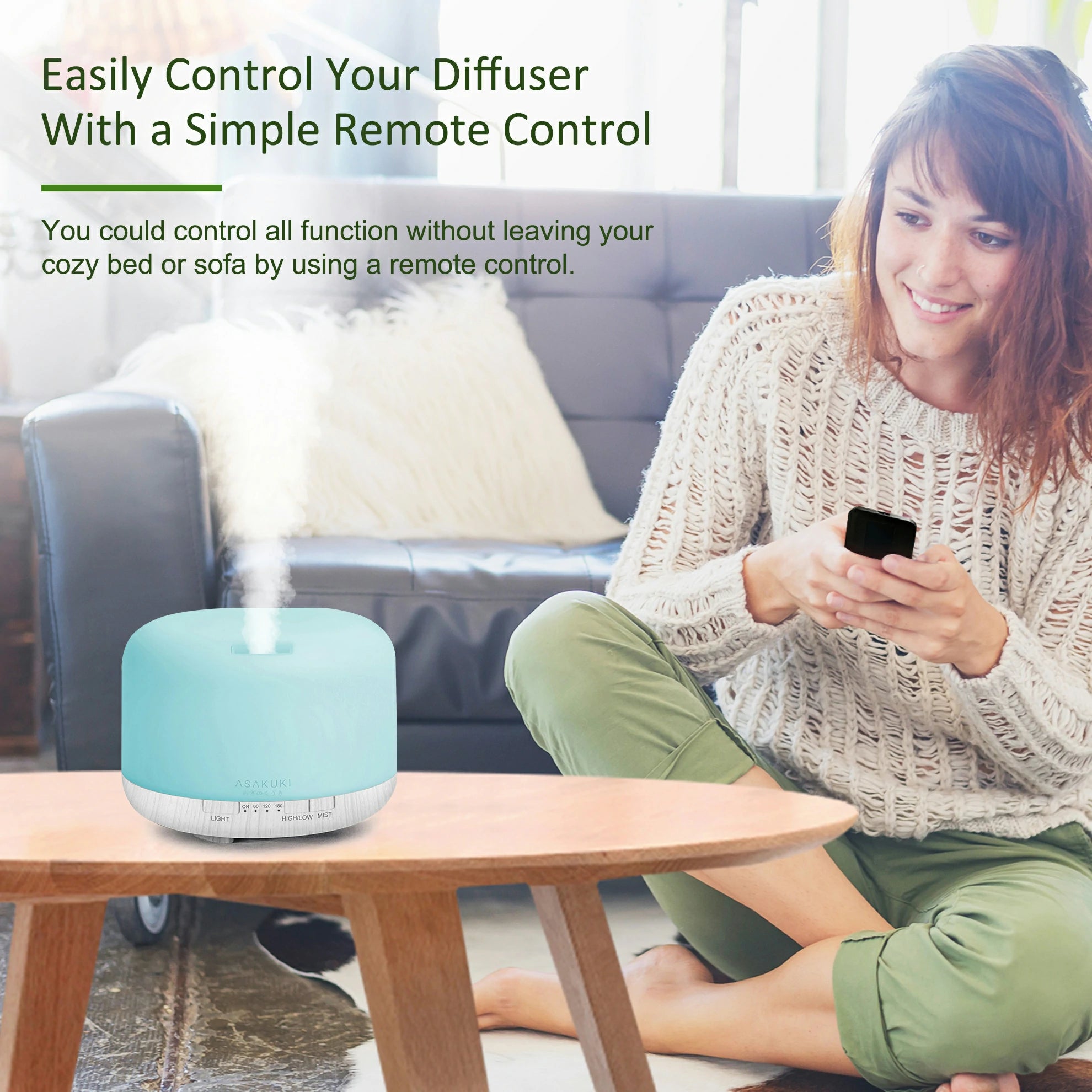 Rock White Wood Essential Oil Diffuser