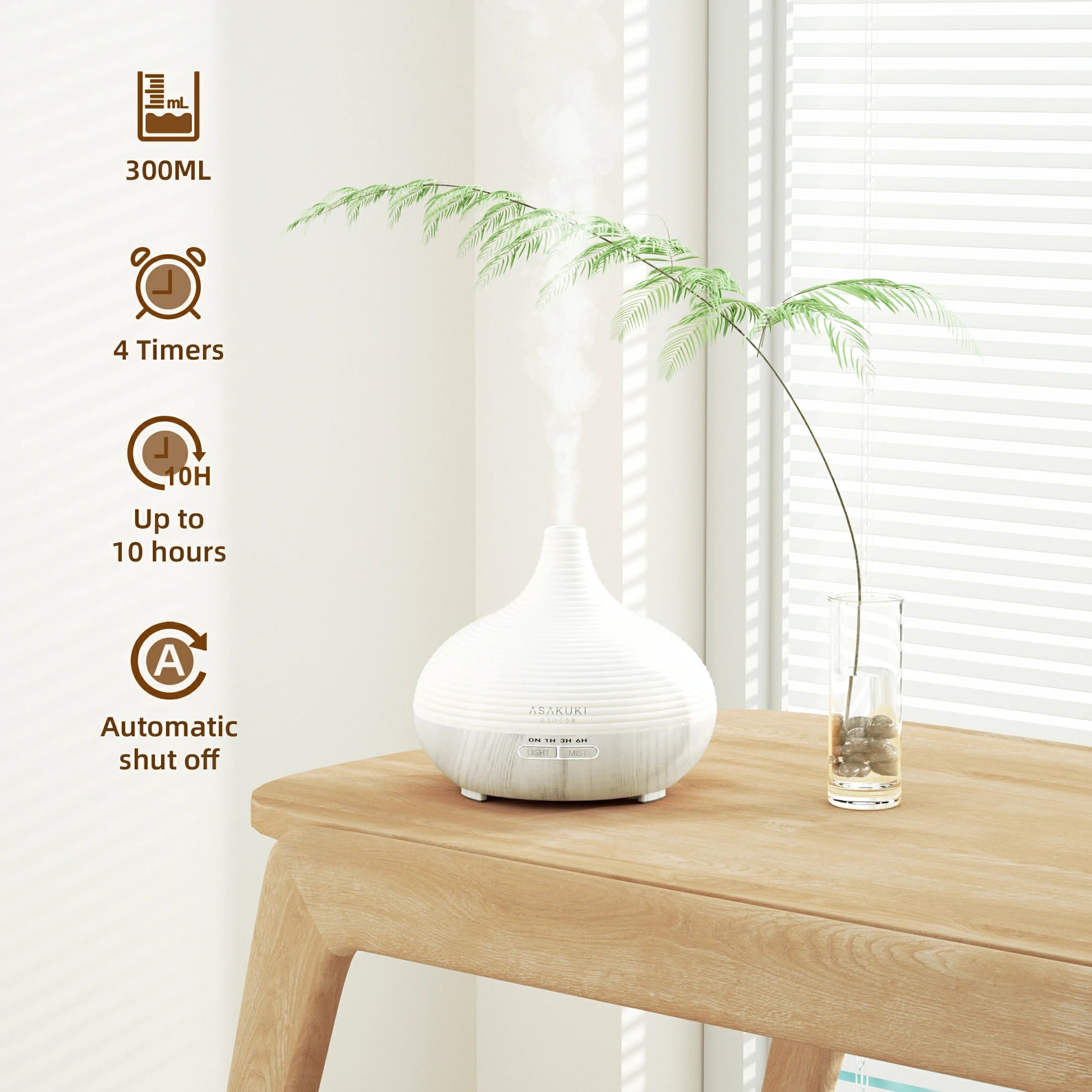 Spring White Wood Diffuser with 8pcs*10ml Oils