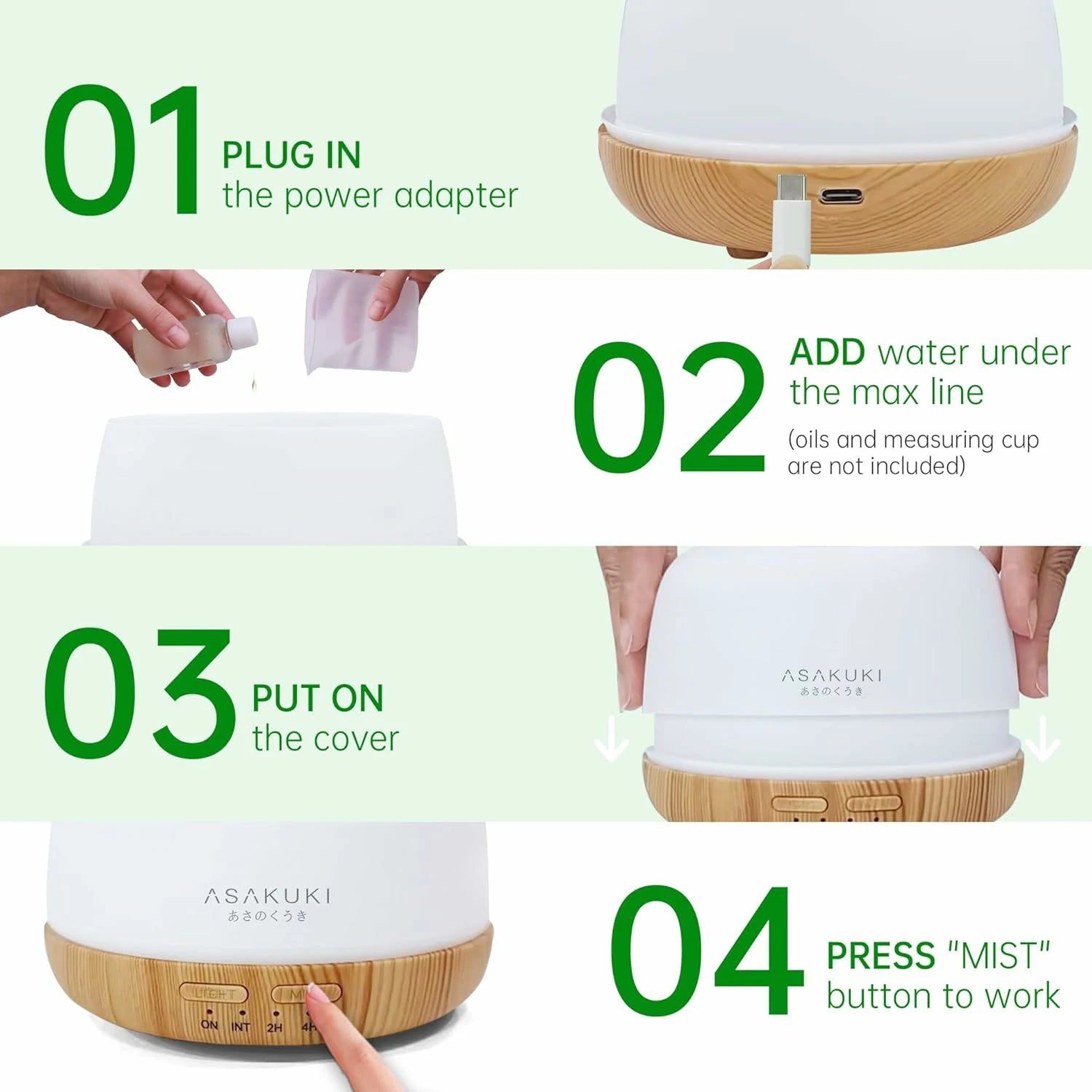 Mini Rock Light Wood Essential Oil Diffuser