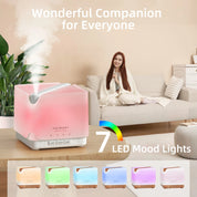 UPGRADE Cube White Wood Essential Oil Diffuser