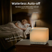 UPGRADE Cube White Wood Essential Oil Diffuser
