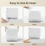 UPGRADE Cube White Wood Essential Oil Diffuser