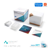 Cube Light Wood Smart WiFi Essential Oil Diffuser - Asakuki