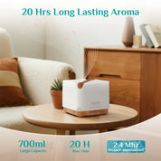 UPGRADE Cube Light Wood Essential Oil Diffuser with 6*10ml Oils