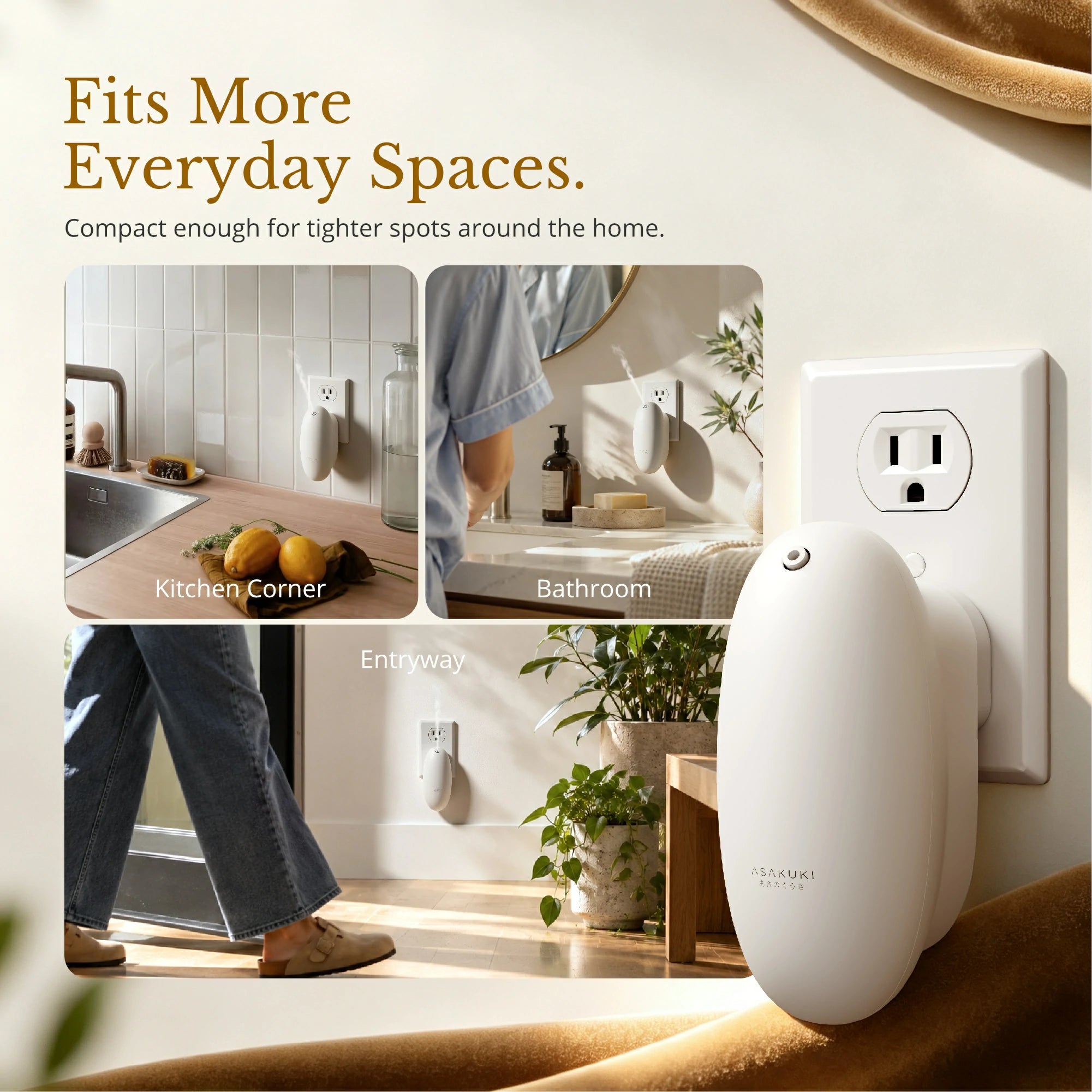 Pebble 60ml Wall Plug-In Waterless Diffuser