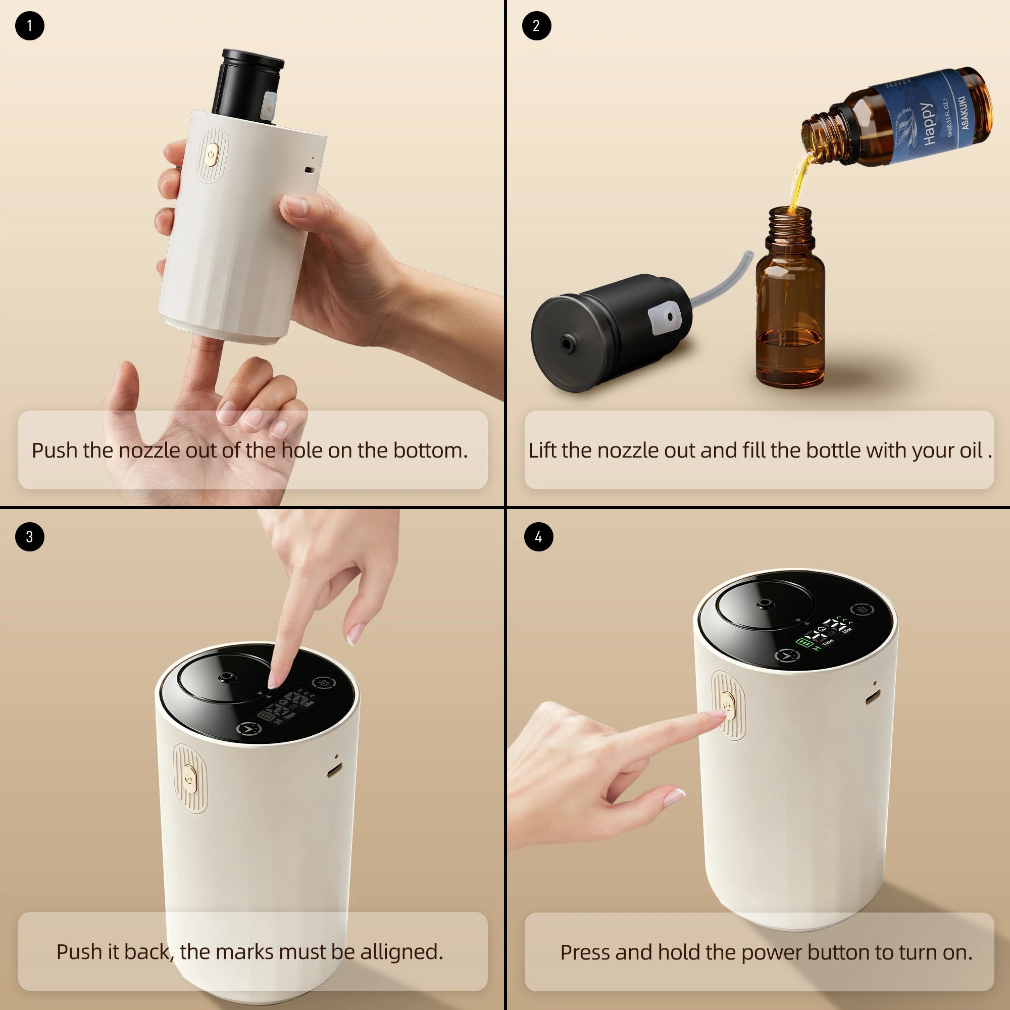 Waterless Essential Oil Diffuser with 6 × 10ml Well-Being Essential Oils