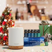 Dew Plus Light Wood Diffuser with 8Pcs*10ml Essential Oil Gift Set
