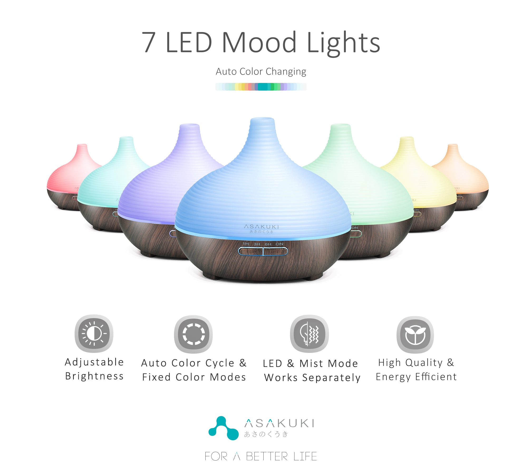 Spring Black Wood Essential Oil Diffuser - Asakuki