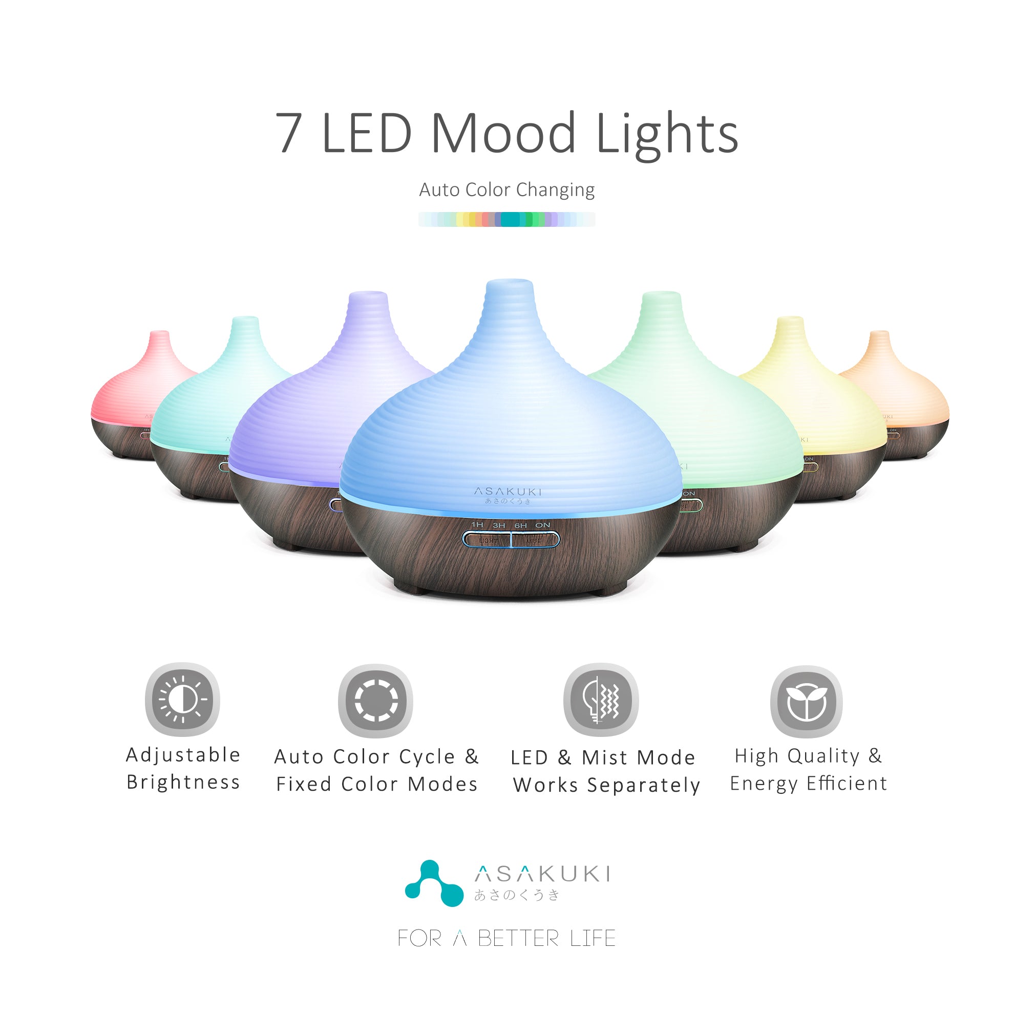 Spring Black Wood Essential Oil Diffuser - Asakuki