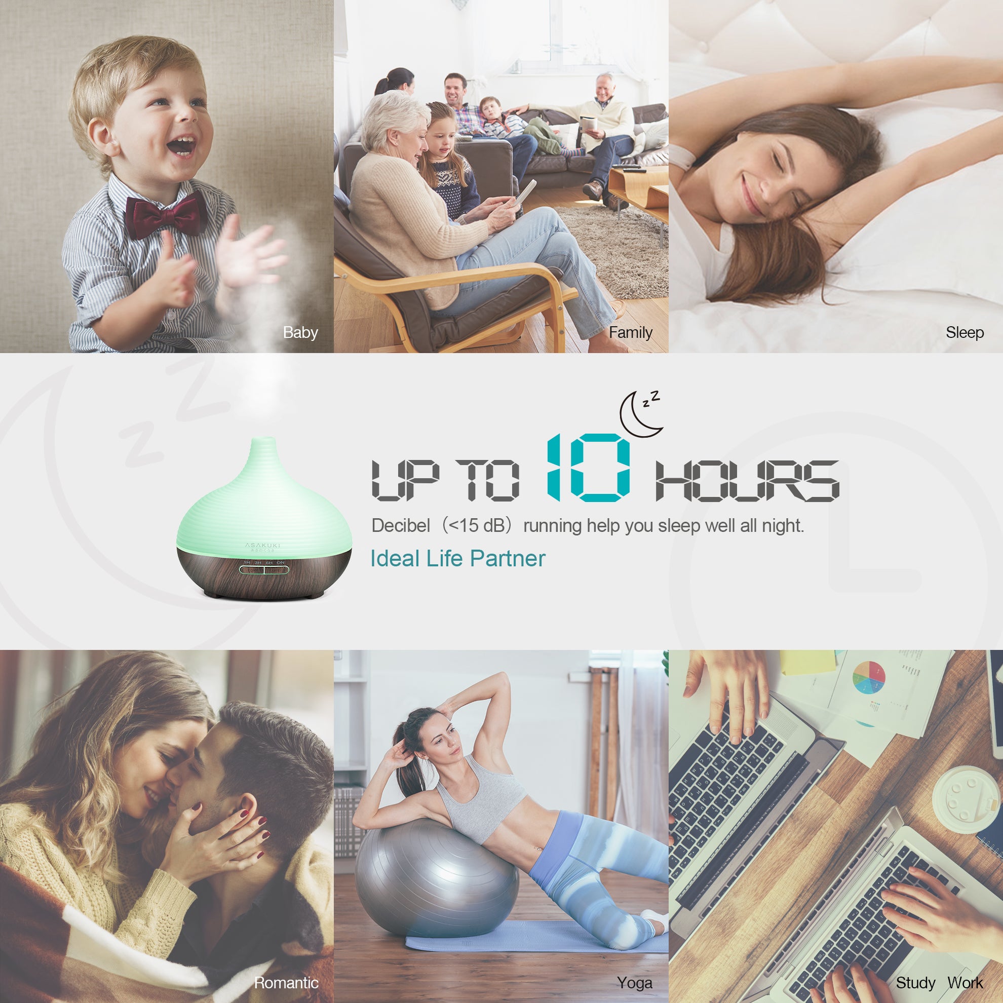 Spring Black Wood Essential Oil Diffuser - Asakuki