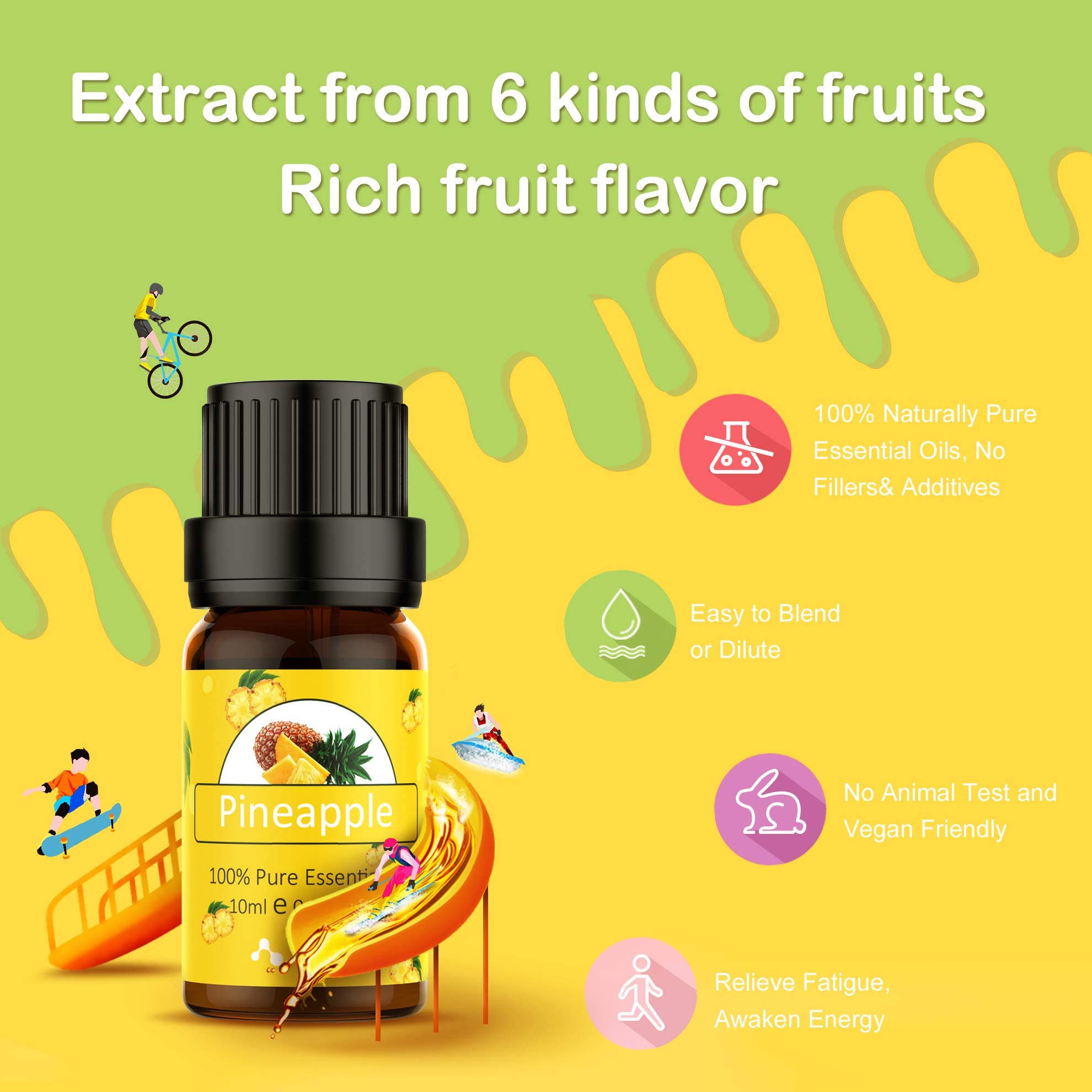 ASAKUKI Fruit Essential Oils Gift Set, 6 x 10ml Premium Fruity Fragrance  Oil for Candle Soap Making - Passion Fruit…