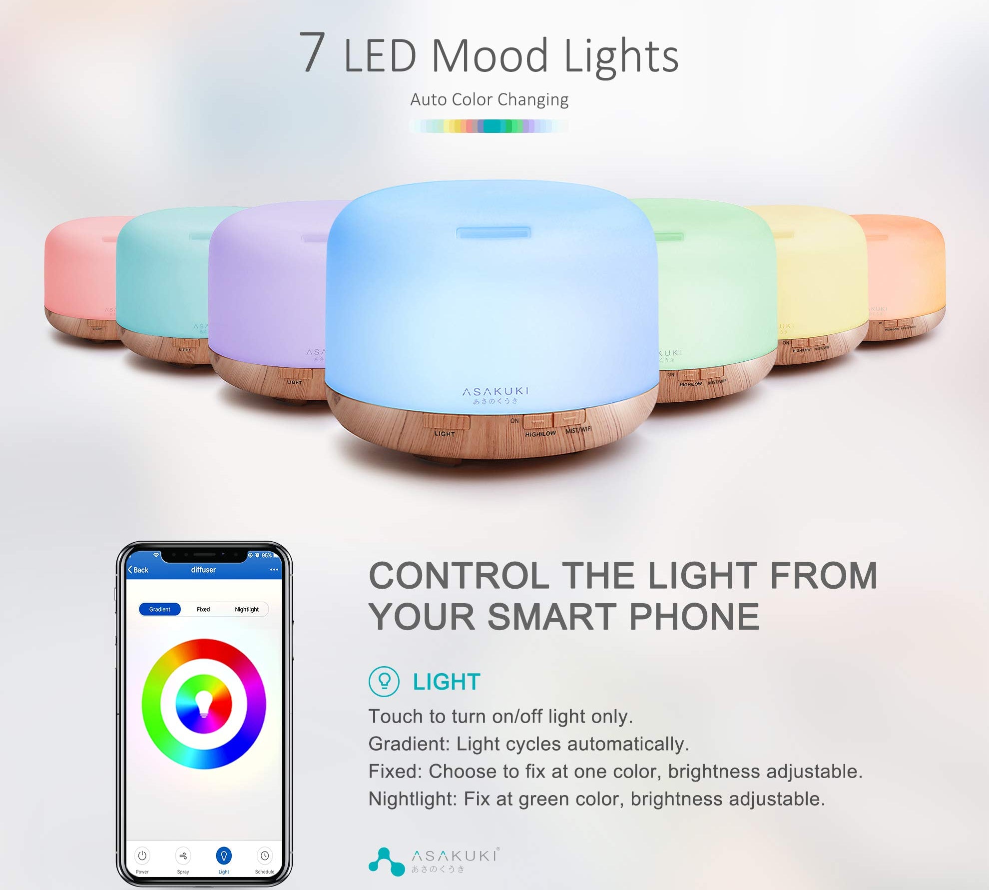 Rock Smart Wi-Fi Essential Oil Diffuser - Asakuki