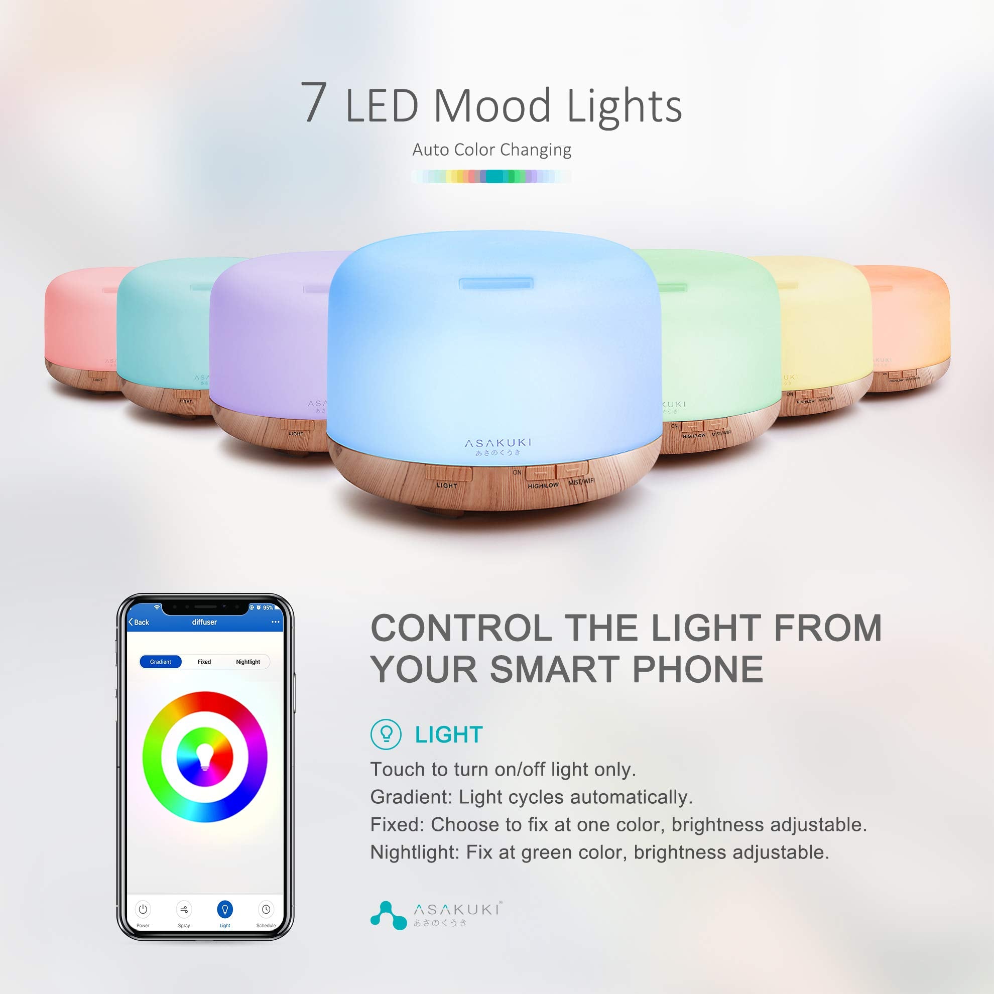 Rock Smart Wi-Fi Essential Oil Diffuser - Asakuki