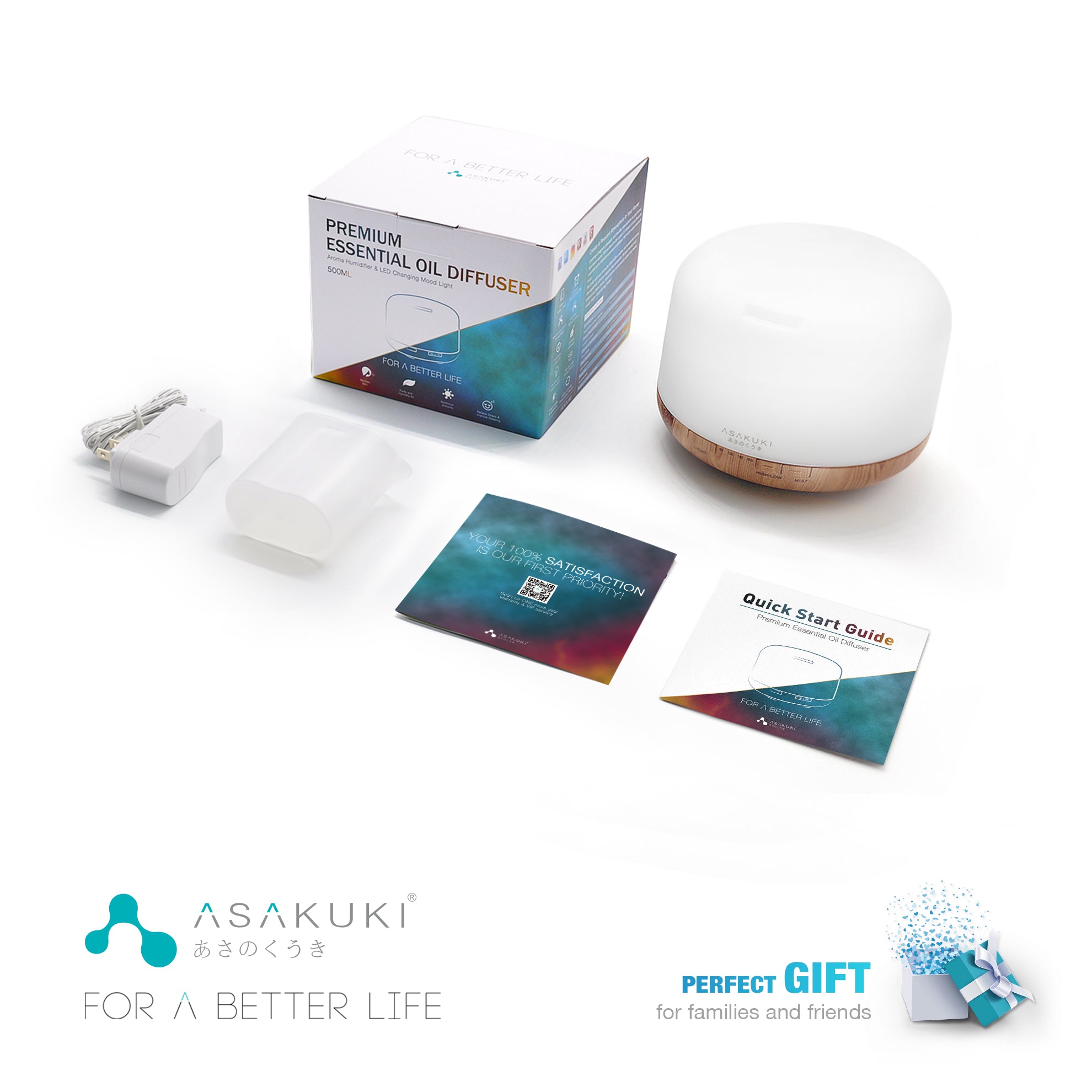 Rock Light Wood Essential Oil Diffuser - Asakuki