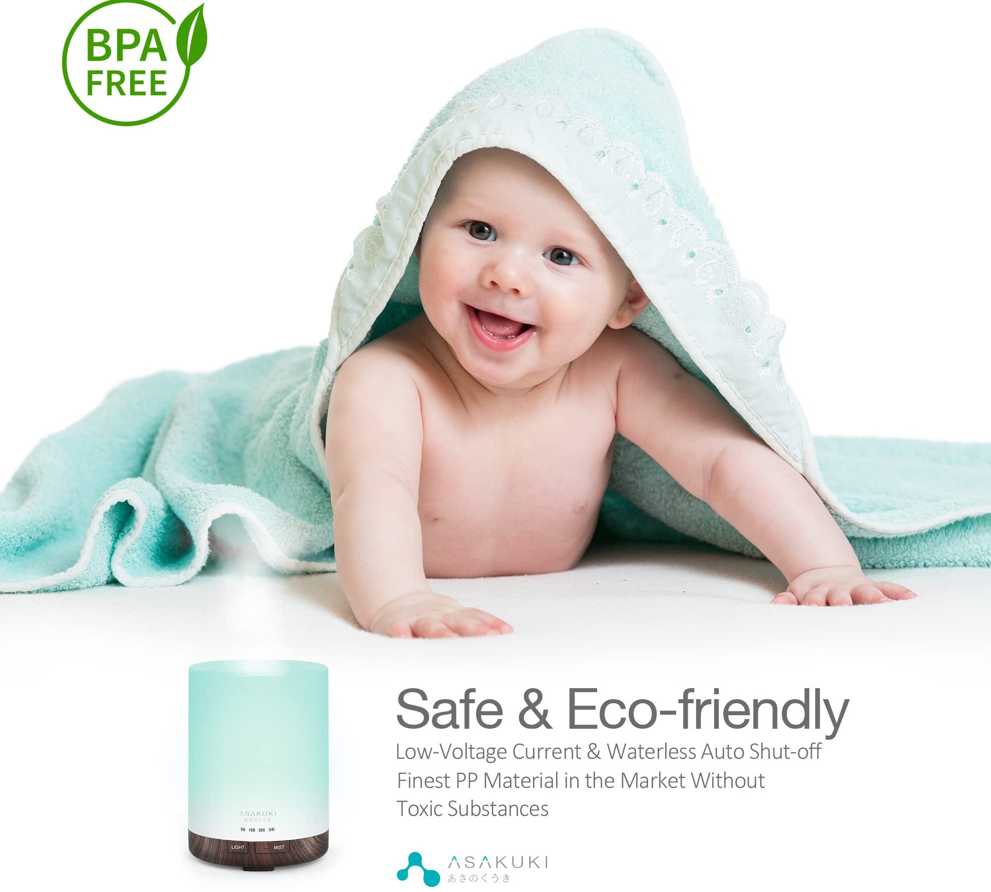 Dew Plus Black Wood Essential Oil Diffuser - Asakuki