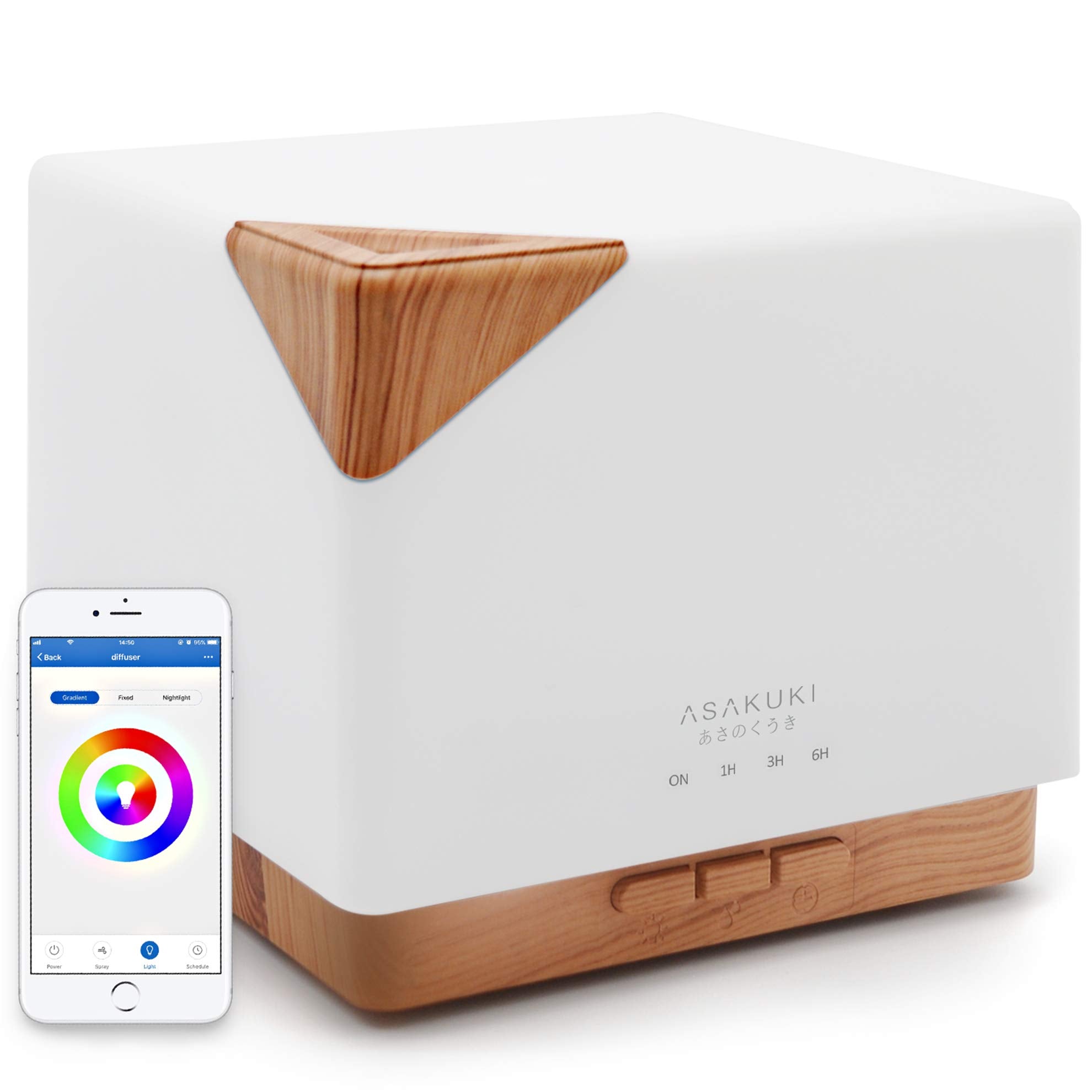 Cube Light Wood Smart WiFi Essential Oil Diffuser