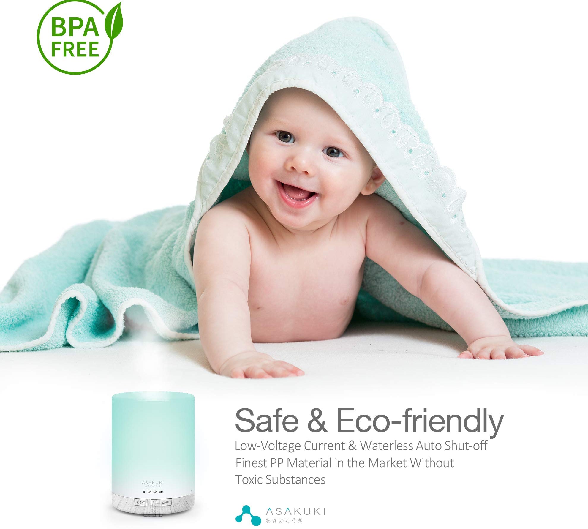 Dew Plus White Wood Essential Oil Diffuser - Asakuki