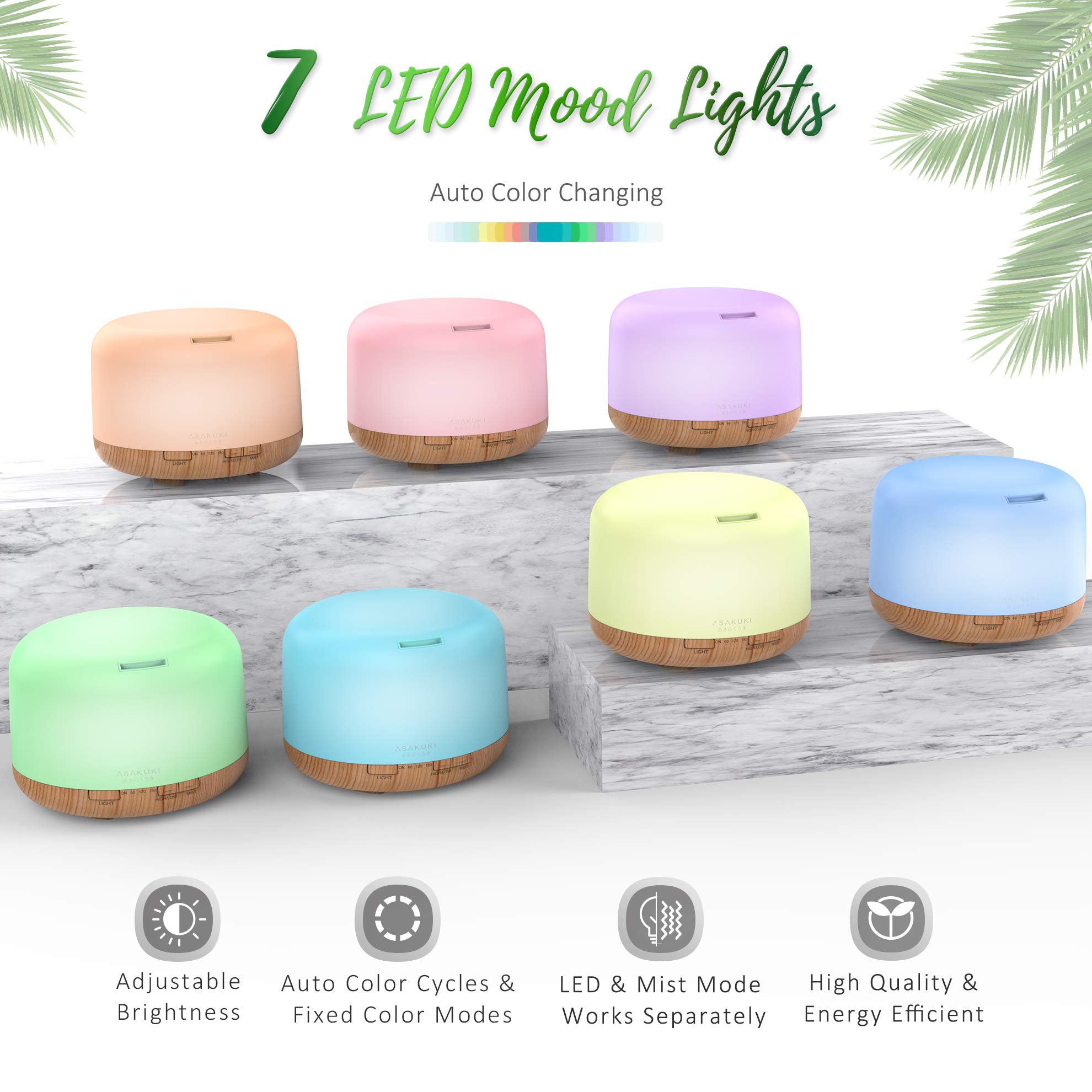 Rock Light Wood+Essential Oil Diffuser with Essential Oils Set